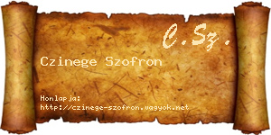 Czinege Szofron névjegykártya